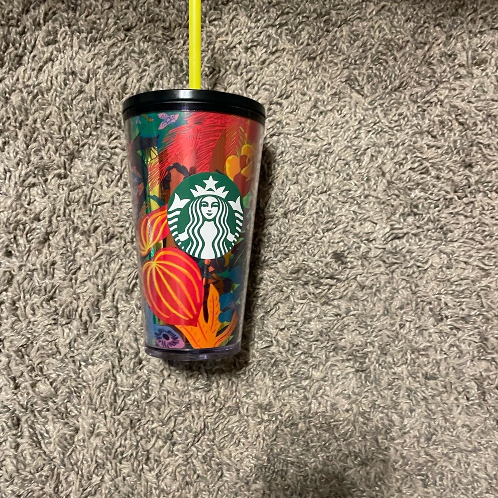 Starbucks Multicolor Tumbler with Yellow Straw